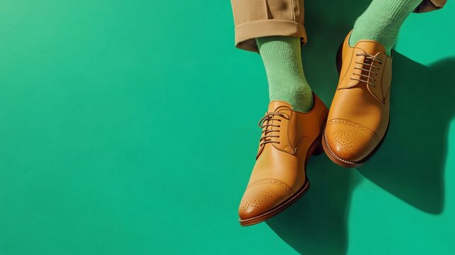 Chic Footwear Styled with Plain Hued Socks for Trendy Look
