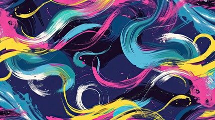 Abstract colorful swirls on a dark background, ideal for design or artistic projects.