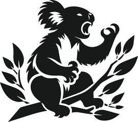 Silhouette of a koala vector
