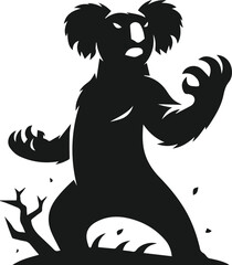 Silhouette of a koala vector
