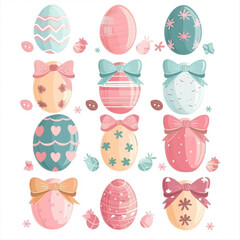 easter eggs vector illustration, easter, egg, holiday, vector, eggs, set, pattern, decoration, illustration, spring, celebration, symbol, design, flower, floral, collection, art, colorful, color, seas