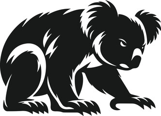 Silhouette of a koala vector