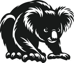 Silhouette of a koala vector