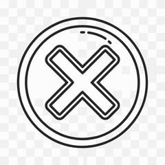 Obraz premium This is a 3D vector illustration of a red cross mark symbol on a glossy round button for web design, indicating no or cancel