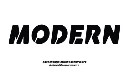 Modern Bold Font. Sans Serif Font. Regular Italic Uppercase Lowercase Typography urban style alphabet fonts for fashion, sport, technology, digital, movie, logo design, vector illustration