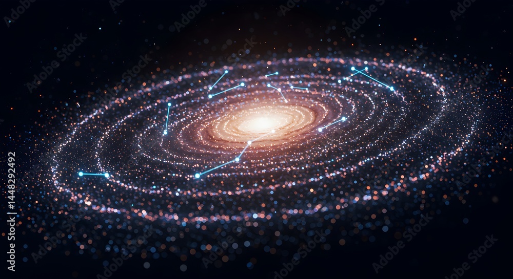 Poster interstellar network: depicting connectivity within a distant galaxy system