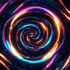 Obraz premium Abstract Spiral Neon Light Pattern