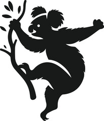 Silhouette of a koala vector
