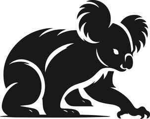 Silhouette of a koala vector