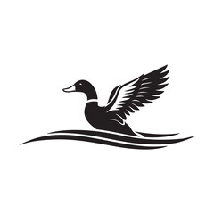 duck vector silhouette clip art logo illustration