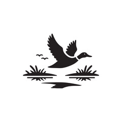 duck vector silhouette clip art logo illustration