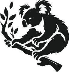 Silhouette of a koala vector