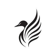duck vector silhouette clip art logo illustration