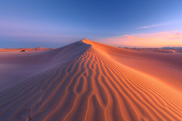Adorable  tranquil captivating desert scenery at dusk creates the peaceful atmosphere, with adorable  sreflecting adorable  fading light in the mesmerizing way    