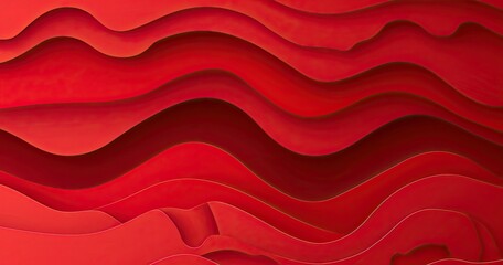 Abstract red waves create a dynamic, flowing texture with depth and movement.