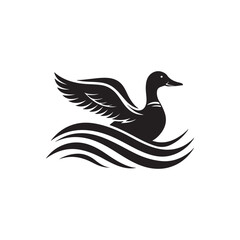 Fototapeta premium duck vector silhouette clip art logo illustration