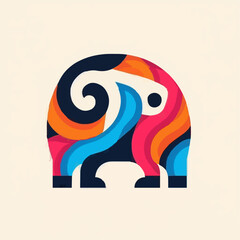 Modern Multicolor Binturong Logo with Abstract Swirl Design