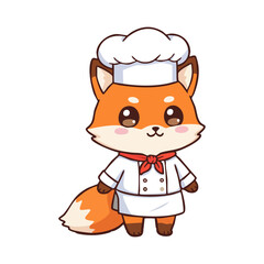 cute icon character fox chef