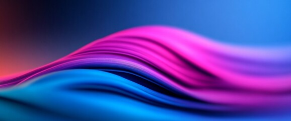 Abstract luminous wave with vibrant gradients of pink and blue hues