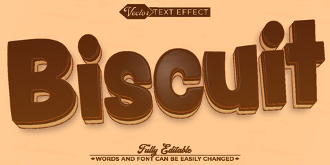 Choco Biscuit Vector Editable Text Effect Template