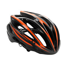 Black and orange bicycle helmet