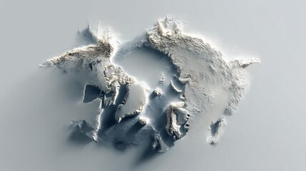 Aerial View of Arctic Region with ice formations, frozen landscape, and snow textures