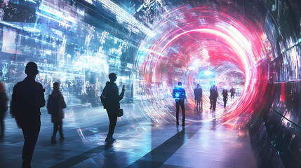 A futuristic gateway into the metaverse, symbolizing digital exploration, immersive connectivity, and next-gen technological evolution.
