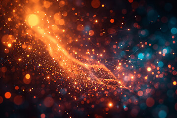 futuristic tech background showcasing network of illuminated fiber optic connections, highlighting advancements in quantum computing and global electronic intelligence  