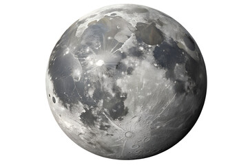 bright grey moon globe isolated on white or transparent png