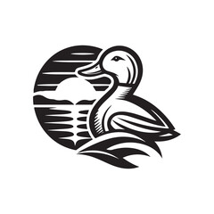 duck vector silhouette clip art logo illustration