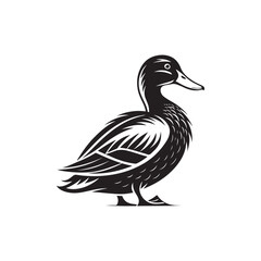 duck vector silhouette clip art logo illustration