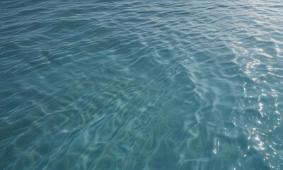 Obraz premium Serene light blue water, gentle wavelets ripple across surface , blue, undulating