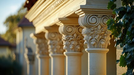 Naklejka premium Ornate Columns in Classic Style