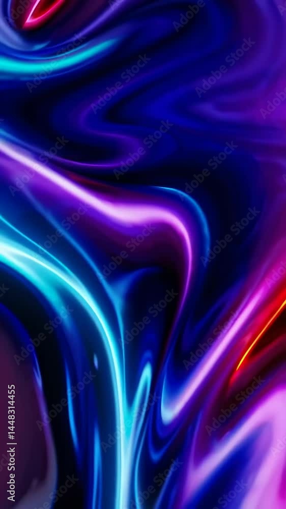 Poster vivid abstract fluid motion with dynamic multicolor gradient shifts