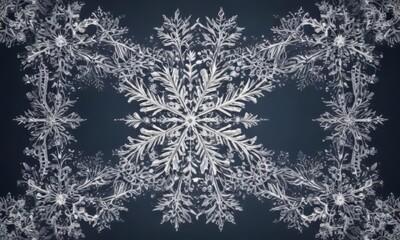 Intricate snowflake border, vector illustration  Perfect for festive Christmas cards ,  line,  seamless