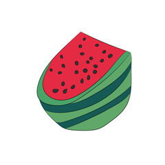 watermelon and a slice of watermelon 