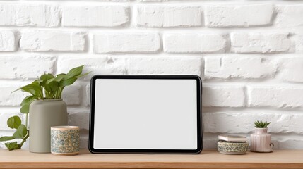Tablet Mockup on Shelf