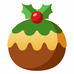 christmas cake with holly