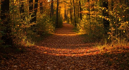 Obraz premium path in autumn forest