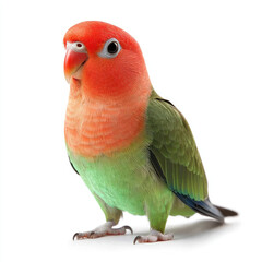 red parrot isolated on white