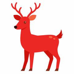christmas reindeer with red ribbon