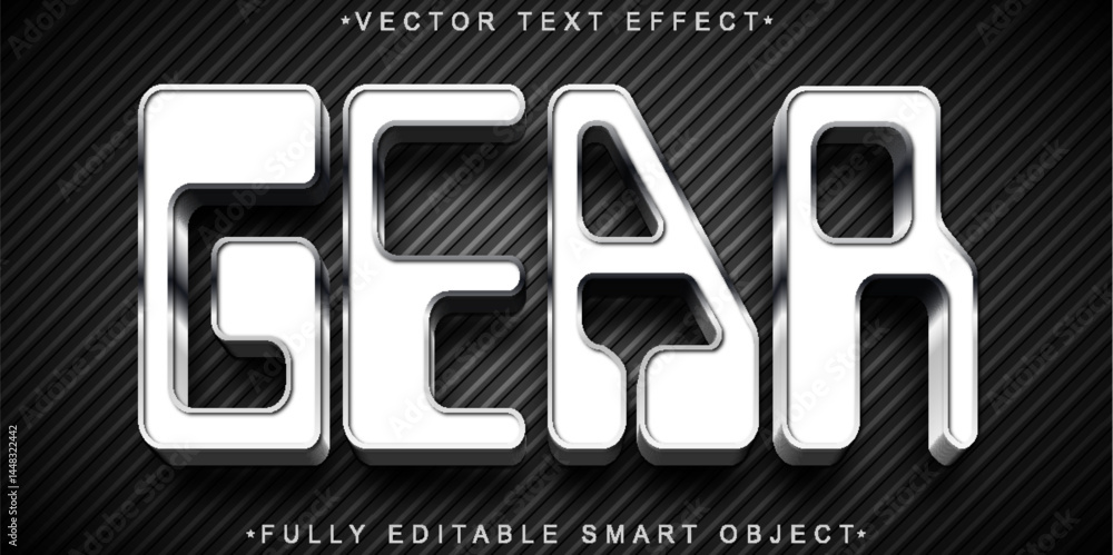 Poster gear vector fully editable smart object text effect