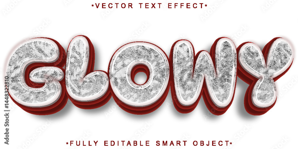Poster cartoon glowy vector fully editable smart object text effect