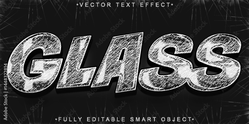 Poster glass vector fully editable smart object text effect