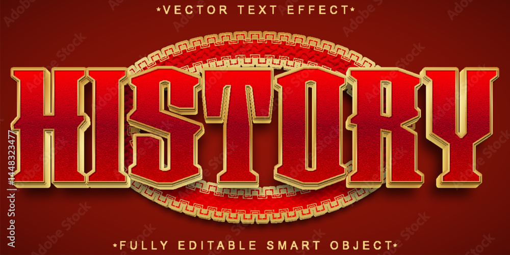 Poster oldest history vector fully editable smart object text effect