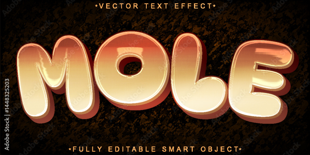 Poster mole vector fully editable smart object text effect