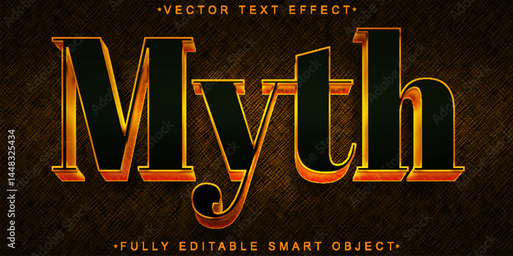 Poster myth vector fully editable smart object text effect