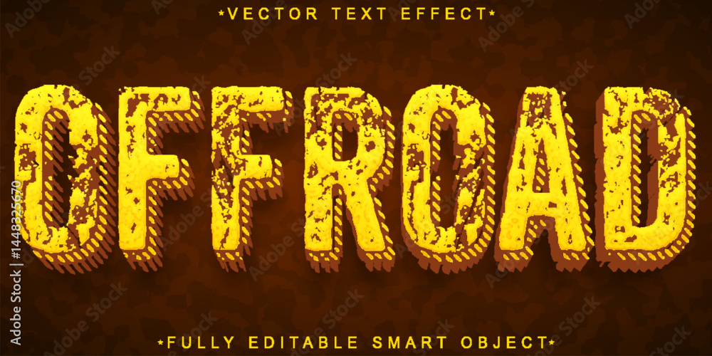 Poster orange worn off road vector fully editable smart object text effect