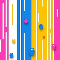 Colorful Abstract Background with Vertical Stripes and Spheres