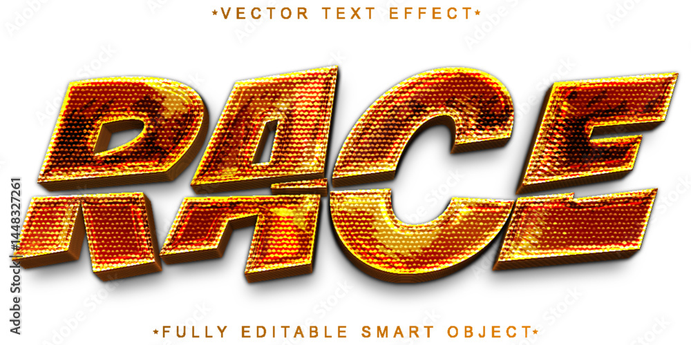 Poster speed race vector fully editable smart object text effect